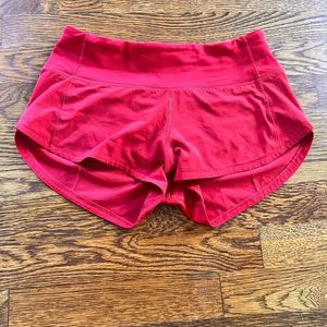 Speed up low rise short - 2.5 size 0 Red. - used